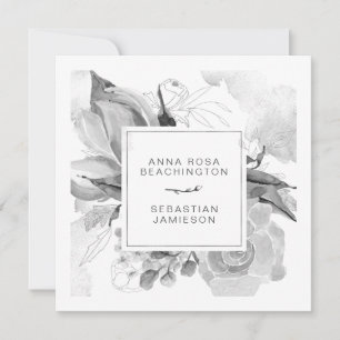 *~* QR RSVP AR12 Floral Simple Subdued Wedding Invitation