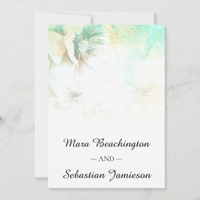 *~* QR RSVP Floral Glitter Rustic Barn Wedding Invitation (Front)