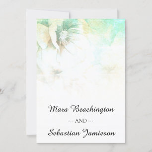 *~* QR RSVP Floral Glitter Rustic Barn Wedding Invitation