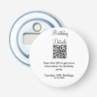 QR scan birthday party details modern 15 birthday 