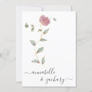 *~* QR SIMPLE RSVP Rose Gold Glitter AR12 Wedding Invitation