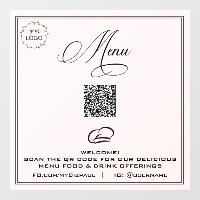 *~* QR Simple Sea Shell LOGO MENU Window Cling