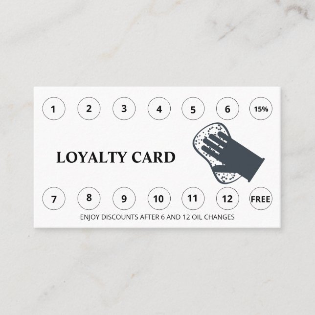 *~* QR Thank You Rewards Car Wash LOGO Simple  Loyalty Card (Front)