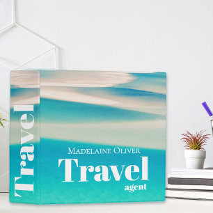 QR Travel Ocean Beach Sea Modern Blue Binder