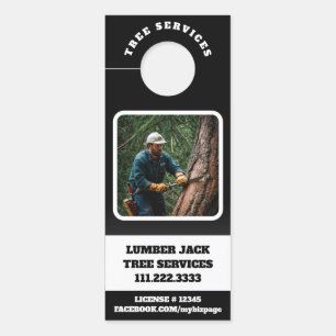 *~* QR Tree Services Lumber Jack Door Door Hanger