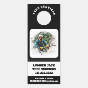 *~* QR Tree Services Man Lumber Jack Door Door Hanger