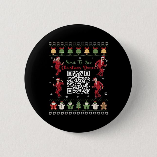 Qr Trump Dance Code President Dance Code Christmas 2 Inch Round Button (Front)