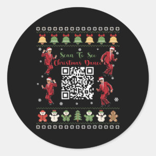 Qr Trump Dance Code President Dance Code Christmas Classic Round Sticker