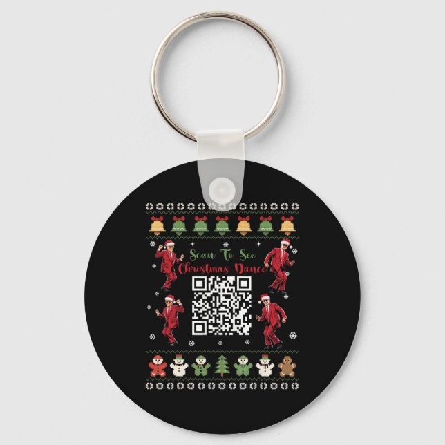 Qr Trump Dance Code President Dance Code Christmas Keychain (Front)