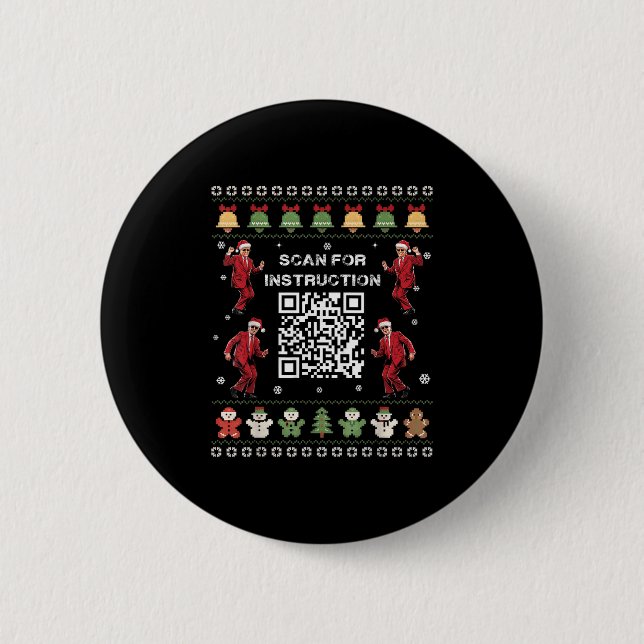 Qr Trump Dance Code President Scan For Instruction 2 Inch Round Button (Front)