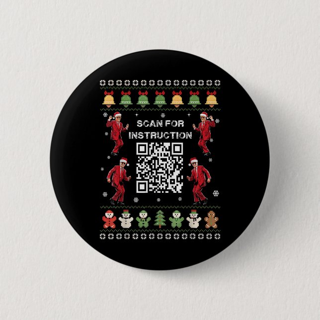 Qr Trump Dance Code President Scan For Instruction 2 Inch Round Button (Front)