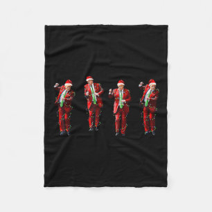 Qr Trump Dance Code President Scan For Instruction Fleece Blanket