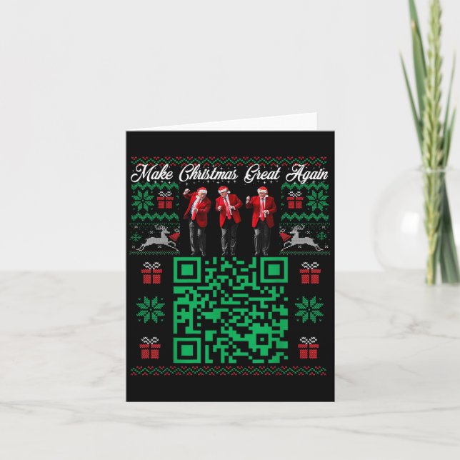 Qr Trump Dance Code Santa Trump Make Christmas Gre Card (Front)