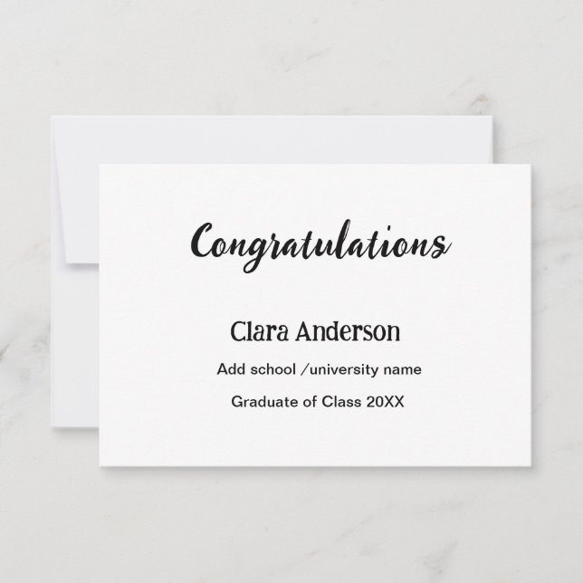 QR white black photo classic eleg graduation Card (Front)