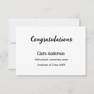 QR white black photo classic eleg graduation Card