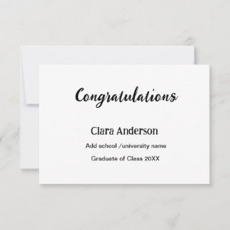 QR white black photo classic eleg graduation Card