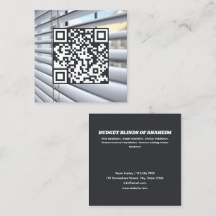 QR Window Blinds Square Business Card