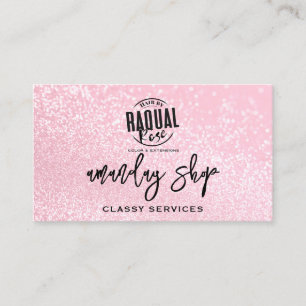 QRCode Logo Online Shop Professional Pink Glitter  Business Card