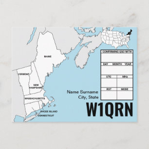 QSL Card New England Map