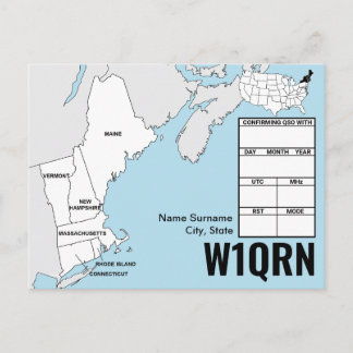 QSL Card New England Map