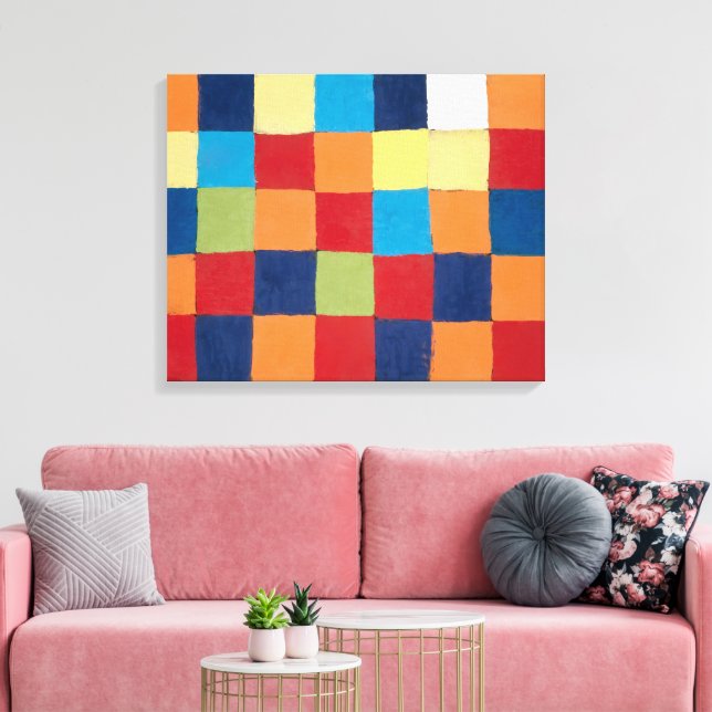 "Qu 1" Colour Chart | Paul Klee | Canvas Print (Insitu(LivingRoom))