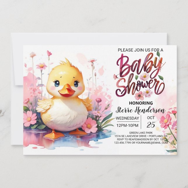 Quack and Quirk Baby Shower Invitation (Front)