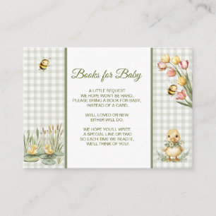 Quack! Baby Duck Gingham Check-Books For Baby  Enclosure Card