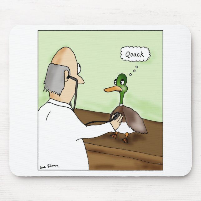 Quack Duck Doctor Cartoon Mouse Pad (Front)