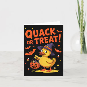 Quack Or Treat Funny Rubber Duck Duckie Halloween  Card
