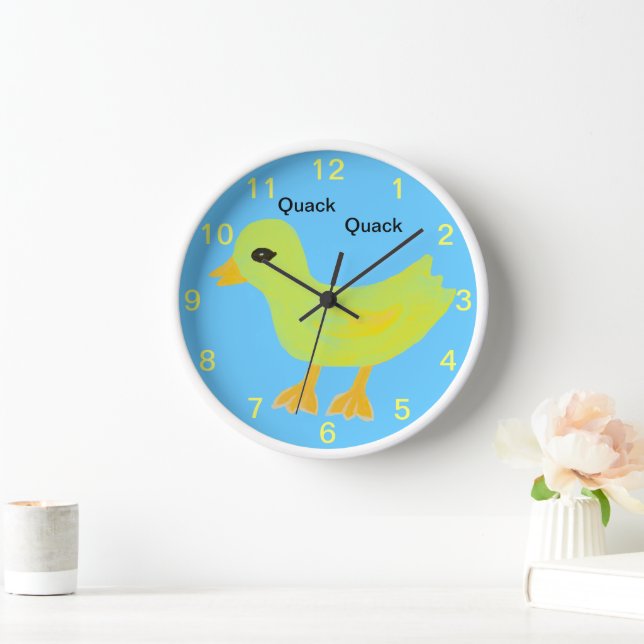 Quack Quack Jaune Caoutchouc Ducky Kids Horloge mu (Maison)