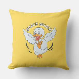 Quack Quack Joy – Cartoon Duck Throw Pillow