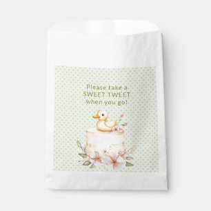 Quack! Quack! Says the Duck in Gingham Check Bow  Favour Bag