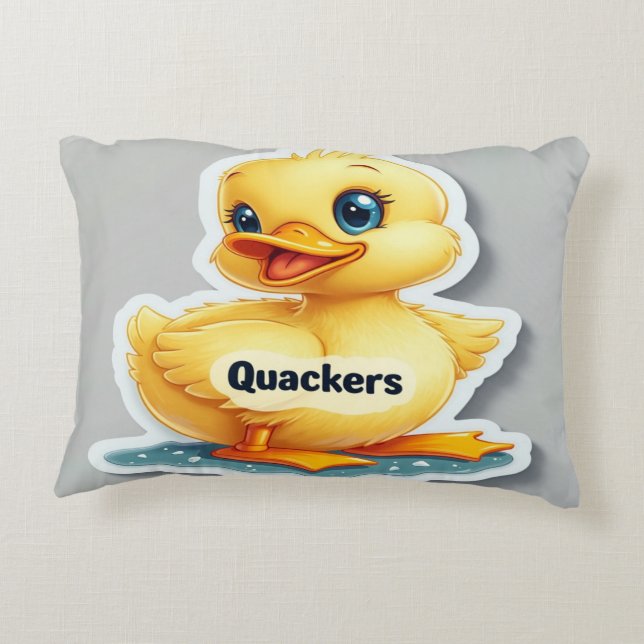 Quackers Funny – Playful & Humourous Duck Pillow (Back)