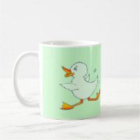 Quackers mint green duck mug