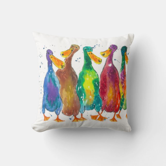 Quackers Throw Pillow (Front)