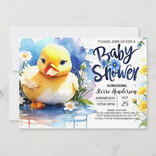 Quacking Duck Custom Baby Shower Invitation