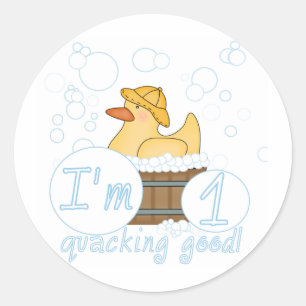 Quacking Good 1st Birthday Tshirts Classic Round Sticker
