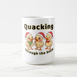 Quacking Through the Snow Funny Kawaii Duck Coffee Mug
