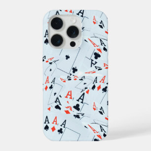Quad Aces Poker Cards Pattern, iPhone 15 Pro Case