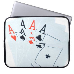 Quad Aces Poker Cards Pattern, Laptop Sleeve