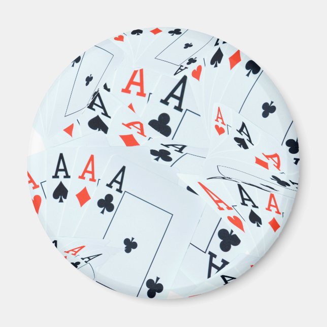 Quad Aces Poker Cards Pattern, Magnet (Front)