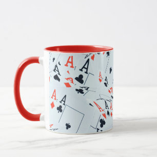 Quad Aces Poker Cards Pattern, Mug