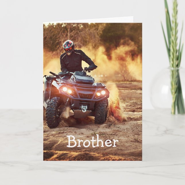 Quad ATV Off-Road Vehicle Birthday Brother Card (Front)