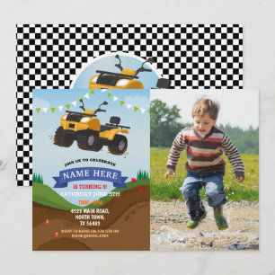 Quad Bike Anniversaire Invitation équitation Mud F