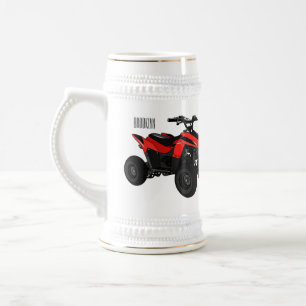 Quad bike atv cartoon illustration beer stein