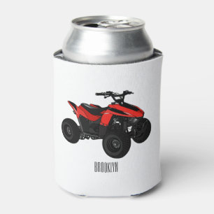 Quad bike atv cartoon illustration  can cooler