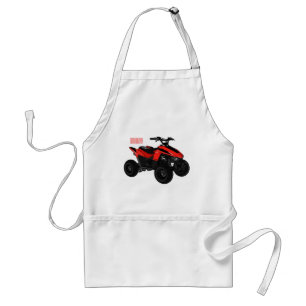Quad bike atv cartoon illustration  standard apron