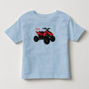 Quad bike atv cartoon illustration toddler t-shirt