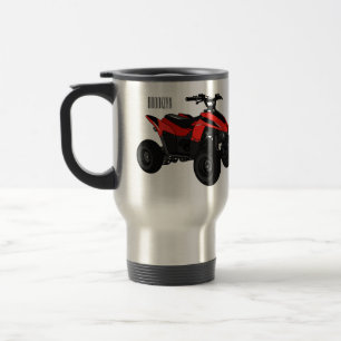 Quad bike atv cartoon illustration travel mug