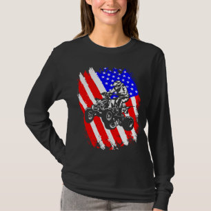 Quad Biker America USA Flag Gift Four Wheeler ATV T-Shirt